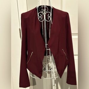Divided by H&M moto inspired blazer. Size 2, burgundy